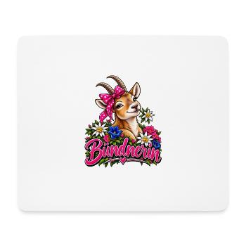 Bündnerin mit Blumenkranz - Mousepad (Querformat) - Weiß - Vorne
