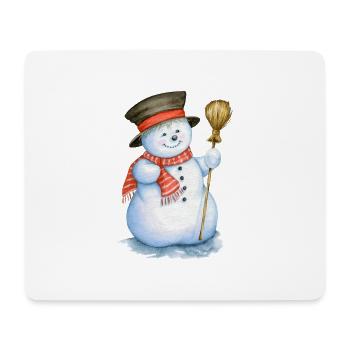 Bonhomme de neige - Tapis de souris (format paysage) - blanc - Devant