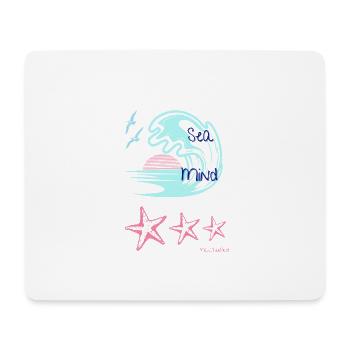 sunset wave and starfish - Mousepad (Querformat) - Weiß - Vorne