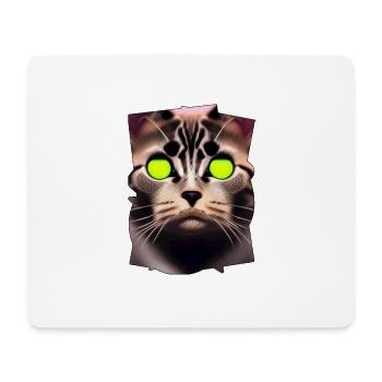 Katzengesicht - Mousepad (Querformat) - Weiß - Vorne