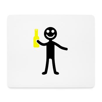 Strichmännchen Bier Lustig - Mousepad (Querformat) - Weiß - Vorne