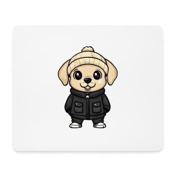 Labrador Hund Winter - Mousepad (Querformat) - Weiß - Vorne