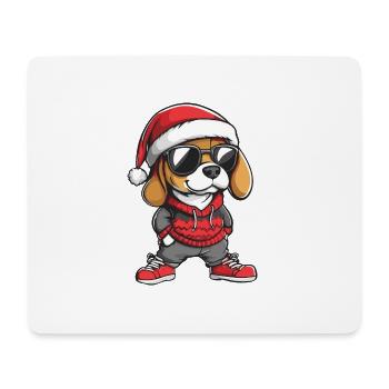 Beagle Hund Weihnachten Ugly Christmas - Mousepad (Querformat) - Weiß - Vorne