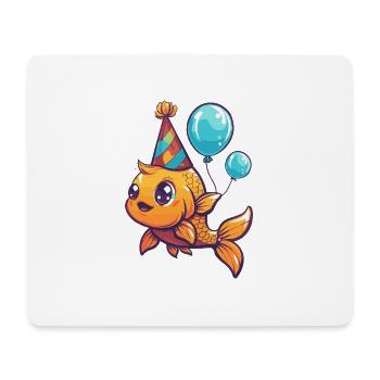 Poisson rouge anniversaire bébé - Tapis de souris (format paysage) - blanc - Devant
