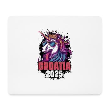 Croatie 2025 Licorne - Tapis de souris (format paysage) - blanc - Devant