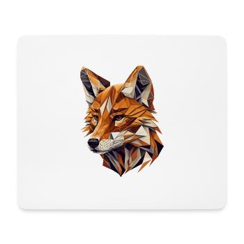 Polygon-Fuchs in warmen Tönen – Tierkunst - Mousepad (Querformat) - Weiß - Vorne