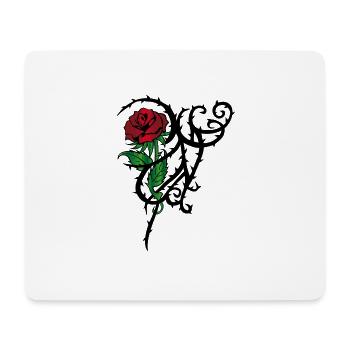 Tattoo Rose - Mousepad (Querformat) - Weiß - Vorne