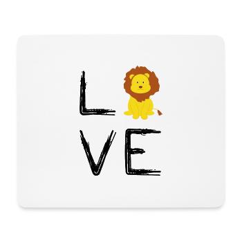 Love love lion - Mouse Pad (horizontal) - white - Front