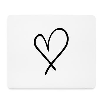 Herz Emoji Skizze - Mousepad (Querformat) - Weiß - Vorne