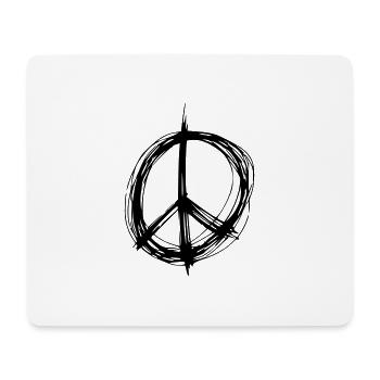 Peace Zeichen Zeichnung Frieden Skizze schwarz - Mousepad (Querformat) - Weiß - Vorne