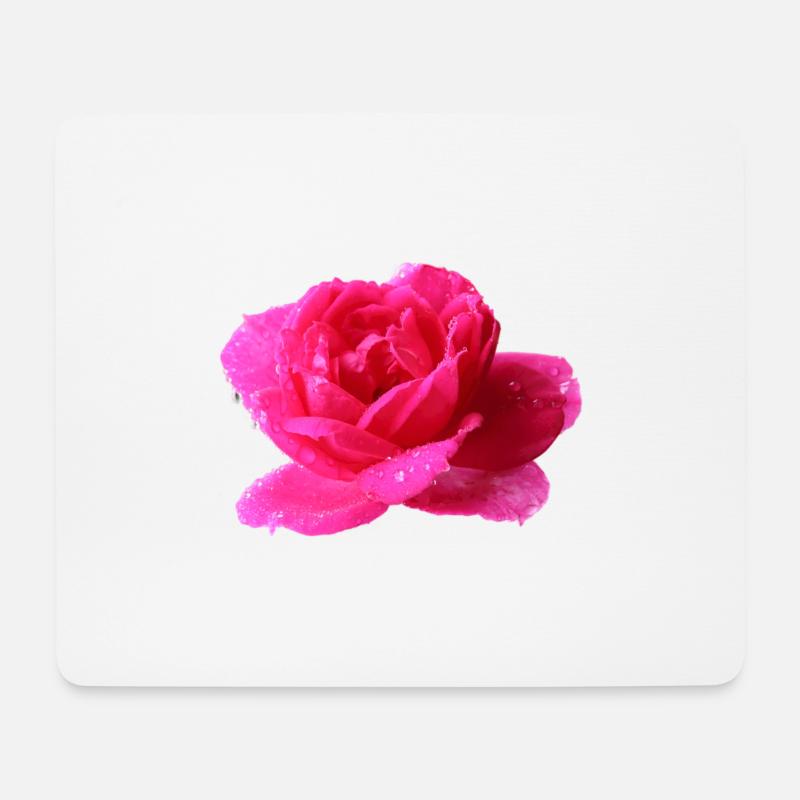 rosa Rose - Mousepad (Querformat) - Weiß