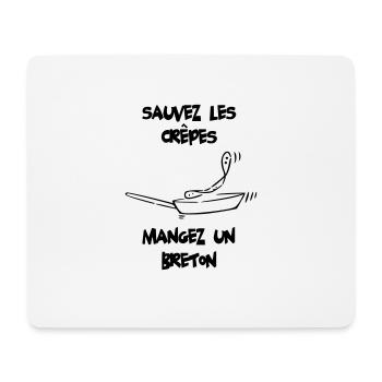 Sauvez les crepes - Tapis de souris (format paysage) - blanc - Devant