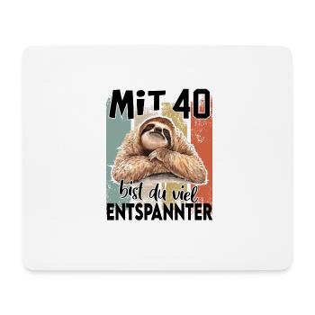 Geburtstag 40 Jahre Faultier Relax Entspannt - Mousepad (Querformat) - Weiß - Vorne