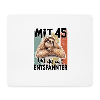 Geburtstag 45 Jahre Faultier Relax Entspannt - Mousepad (Querformat) - Weiß - Vorne