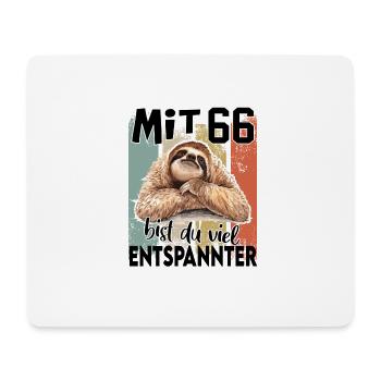 Geburtstag 66 Jahre Faultier Relax Entspannt - Mousepad (Querformat) - Weiß - Vorne