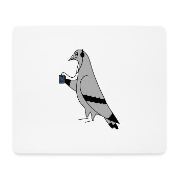 Pigeon with Headphones and Cassette Player – Urban - Mouse Pad (horizontal) - white - Front