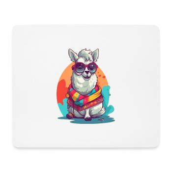 No drama, just lama! - Mousepad (Querformat) - Weiß - Vorne