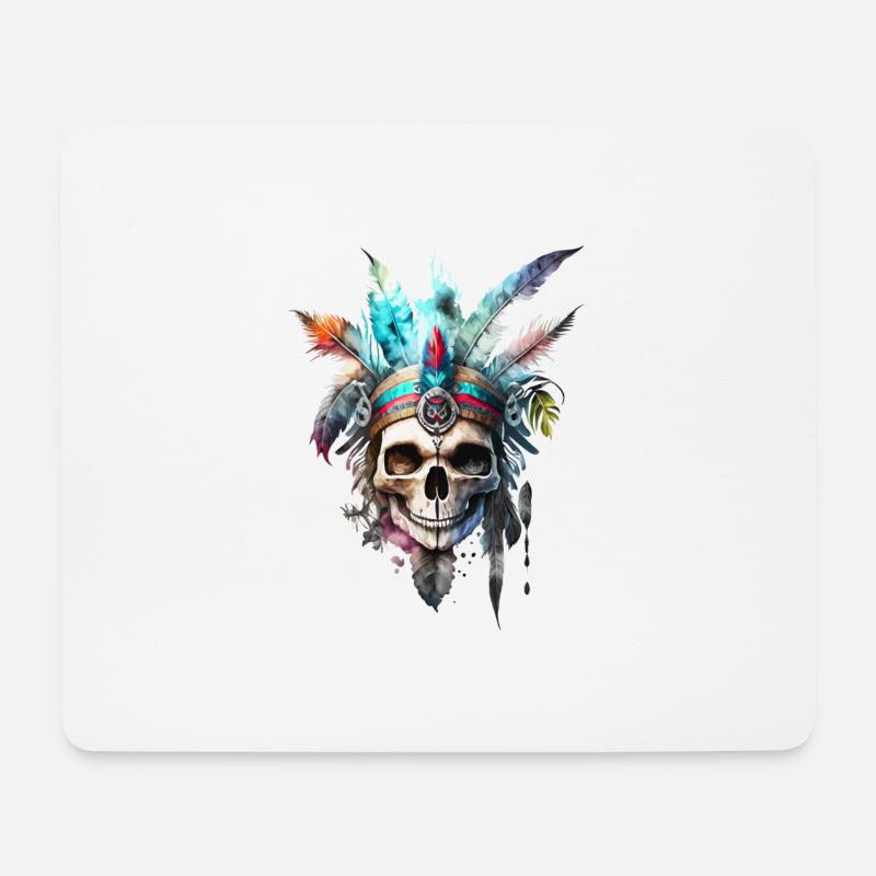 Witch Skull - Mouse Pad (horizontal) - white