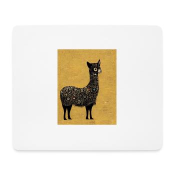 Lama Gemälde Gold - Mousepad (Querformat) - Weiß - Vorne