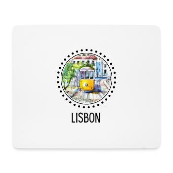 Lisbon Tram Shirt for Portugal Lovers - Mouse Pad (horizontal) - white - Front