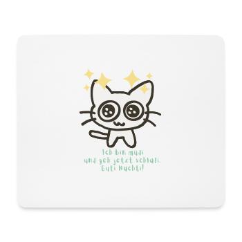 Gute Nacht, ich bin müde - Mousepad (Querformat) - Weiß - Vorne