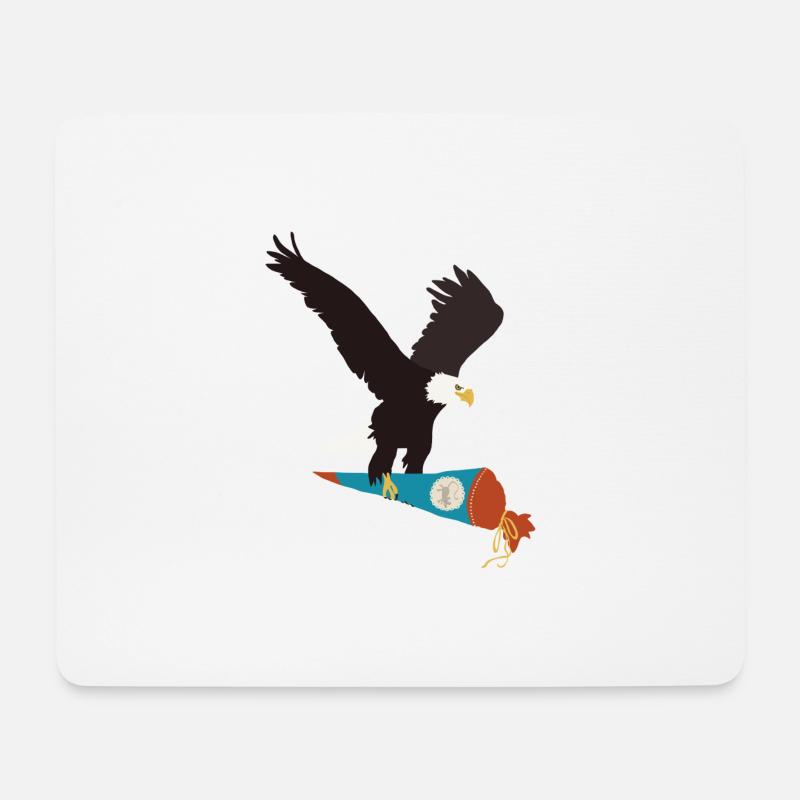 Adler_Schultüte_blau - Mousepad (Querformat) - Weiß
