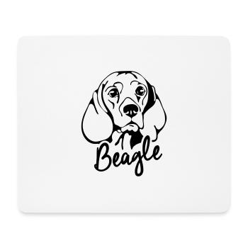 BEAGLE PORTRAIT chien canin Wilsigns - Tapis de souris (format paysage) - blanc - Devant