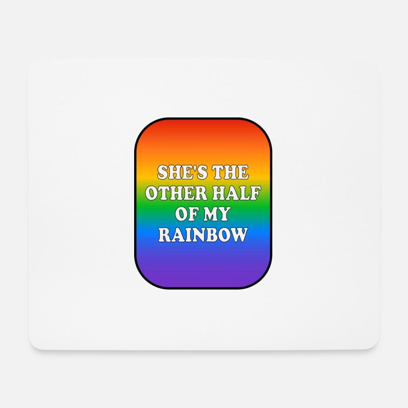 Sie ist die andere Hälfte meines Regenbogens - Mousepad (Querformat) - Weiß