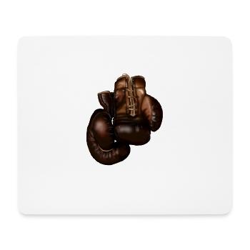 Dark Boxing Gloves Leather Detail - Mouse Pad (horizontal) - white - Front