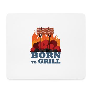 Né à gril bbq heure cadeau barbecue - Tapis de souris (format paysage) - blanc - Devant