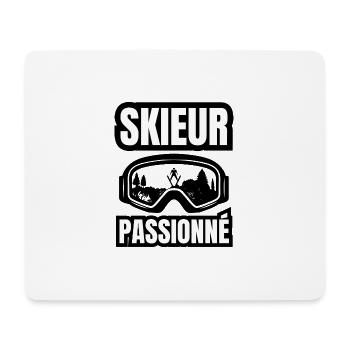 skieur passionné - Tapis de souris (format paysage) - blanc - Devant