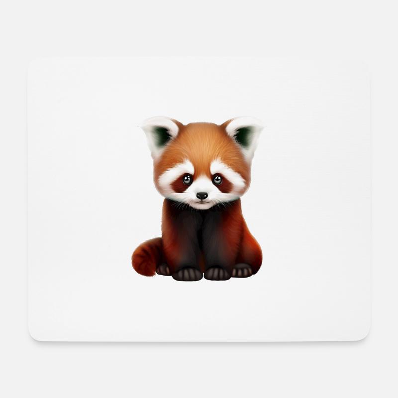 Roter Panda - Mousepad (Querformat) - Weiß