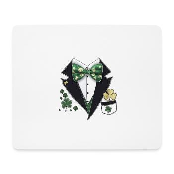 St. Patrick's Day Tuxedo Leprechaun Costume - Mouse Pad (horizontal) - white - Front
