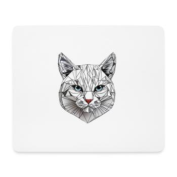 Polygon-Geometrie-Katze - Mousepad (Querformat) - Weiß - Vorne