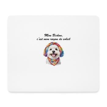 Bichon rayon de soleil - Tapis de souris (format paysage) - blanc - Devant