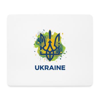 Ukrainisches Dreizack-Wappen - Mousepad (Querformat) - Weiß - Vorne