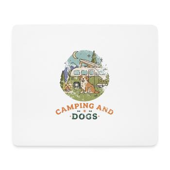 Camping And Dogs - Mousepad (Querformat) - Weiß - Vorne