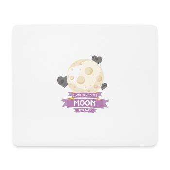T'aime à la planète lune - Tapis de souris (format paysage) - blanc - Devant