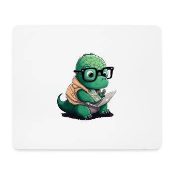 Cute Dino Who Programs - Mouse Pad (horizontal) - white - Front