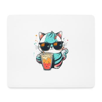The coolest cat on the beach - Mouse Pad (horizontal) - white - Front