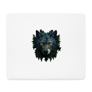 Loup dans la forêt - Tapis de souris (format paysage) - blanc - Devant