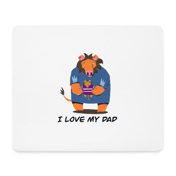 I love m’y dad - Tapis de souris (format paysage) - blanc - Devant