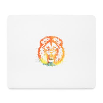 imposant lion afrique soleil prédateur roi de la - Tapis de souris (format paysage) - blanc - Devant