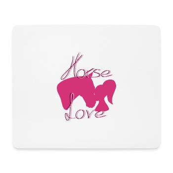 horse love - Mouse Pad (horizontal) - white - Front
