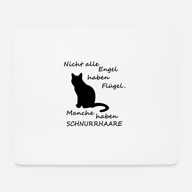 Katzen sind Engel ohne Flügel - Mousepad (Querformat) - Weiß