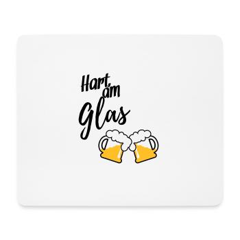 Hart am Glas - Mousepad (Querformat) - Weiß - Vorne