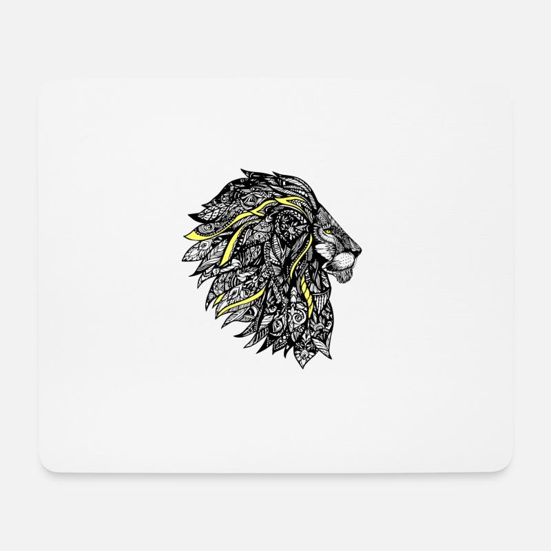 Löwe - Mousepad (Querformat) - Weiß