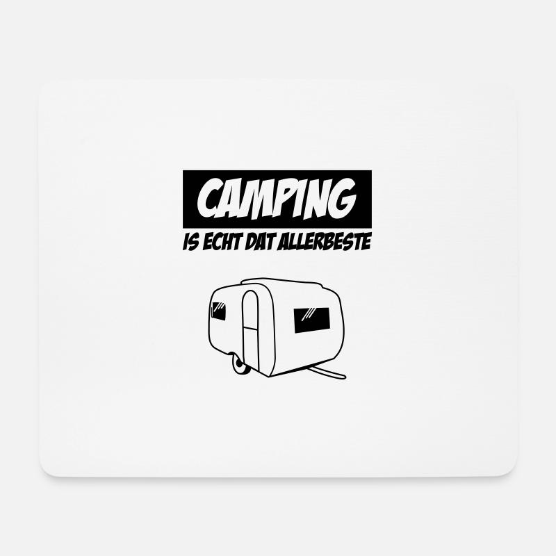 Camping Is Echt Dat Allerbeste - Mousepad (Querformat) - Weiß