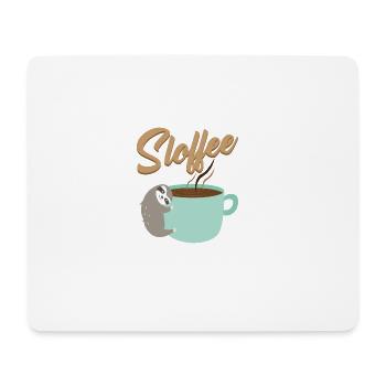 Sloffee coffee sloth sleep lazy tired caffeine - Mouse Pad (horizontal) - white - Front