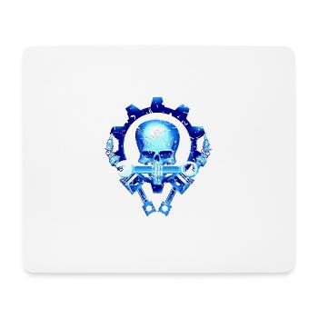 Skull mechanic piston spark plug engine - Mouse Pad (horizontal) - white - Front